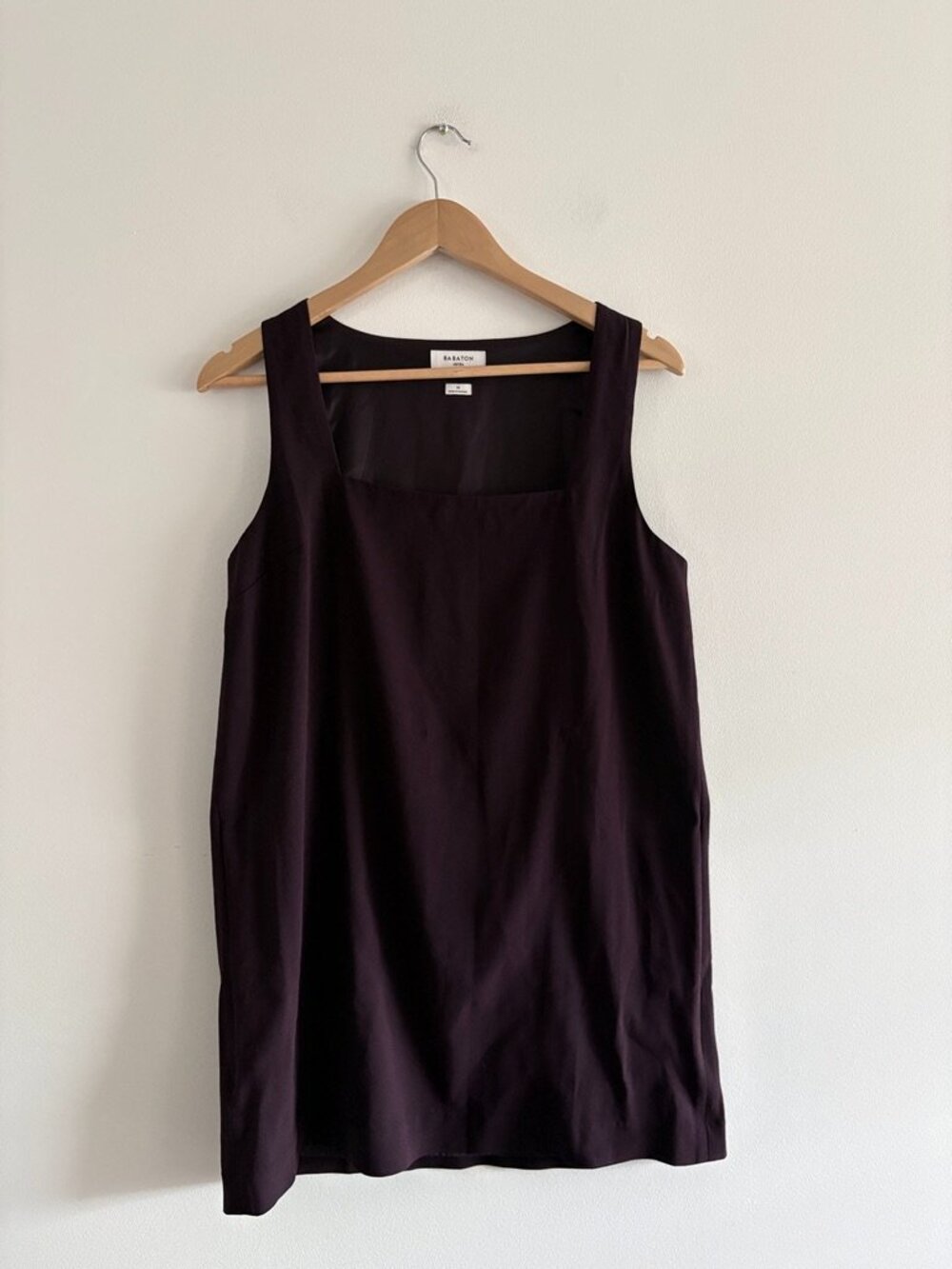 Aritzia Babaton Prestige Dress Squareneck Crepe Eggplant Purple Size Medium - Picture 5 of 8